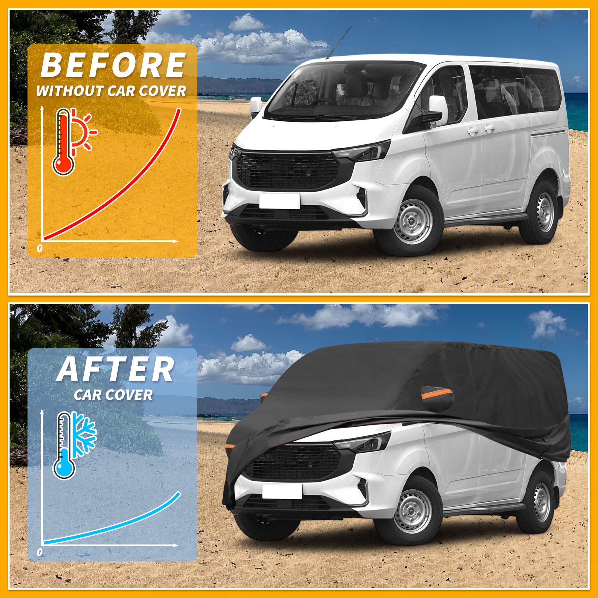 Autoabdeckung Wasserdicht UV-Schutz Für Ford Transit 1 STK.