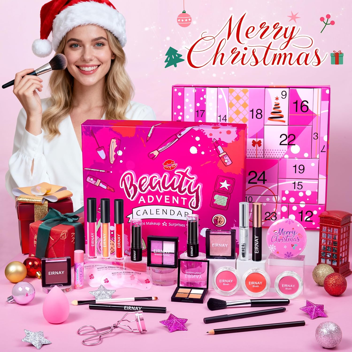 Makeup Advent Calendar 2025, 24 Days Christmas Countdown Calendar Surprise Gift Kit, 2025 Xmas Makeup Sets Cosmetic Gift For Women Teen Girl Full Kit - Image 2