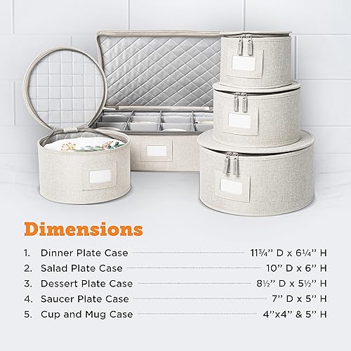 Miniatura 5 de storageLAB China Storage Containers, Containers for Organizing, Hard Shell Case, Felt Plate Dividers, Moving Supplies, Storage Box, Wine, Dishes,