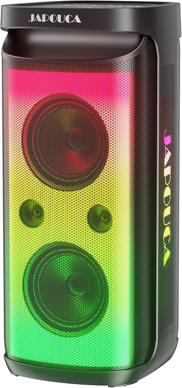 400W Peak Bluetooth Party Speaker 125dB Loud with Deep Bass | LED Lights. Features BT5.3, Mic Guitar Inputs Plus Bass/Treble/Echo Controls Portable Powerful for All Gatherings and Parties