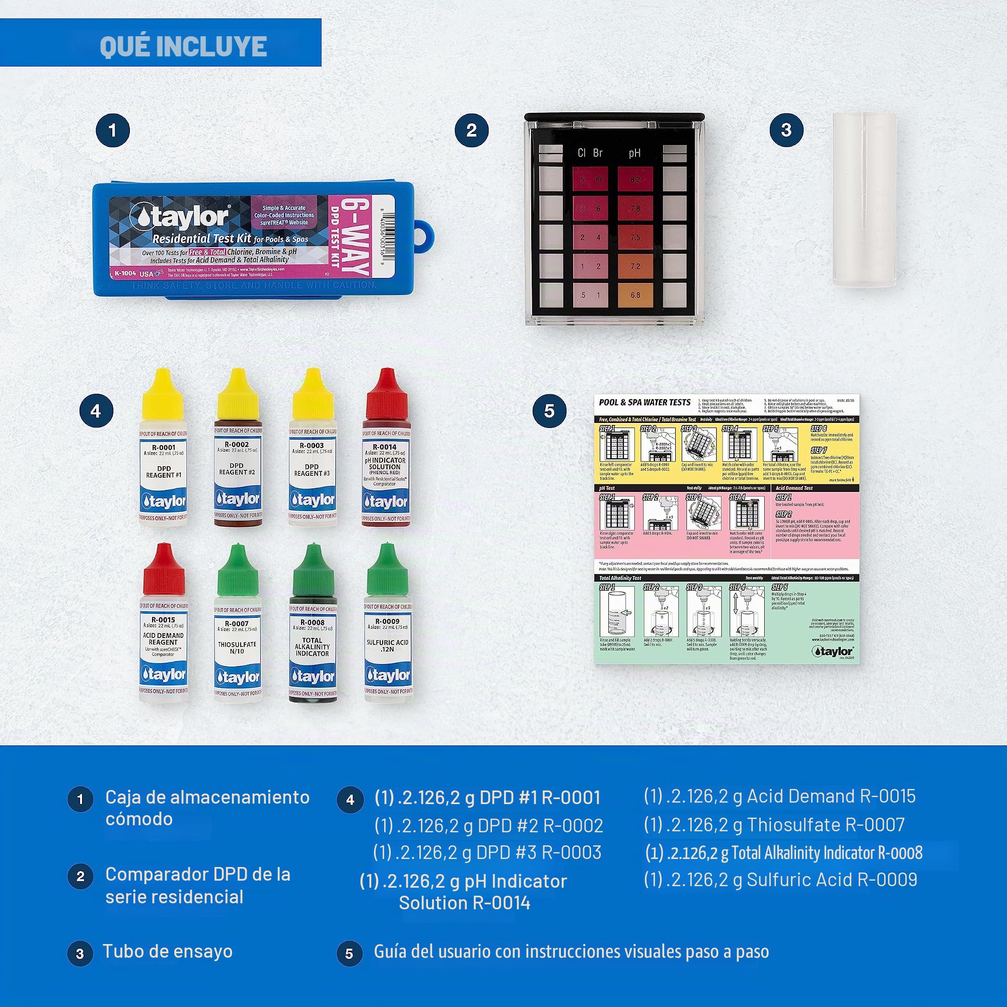 Taylor troubleshooter DPD piscina y Spa Kit de prueba de agua – K-1004