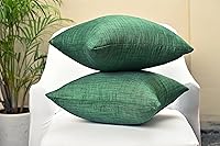 Vista 2 de Juego de 2 almohadas decorativas para sofá cama, almohadas decorativas de sala de estar, almohadas rústicas, fundas de almohada sólidas de seda