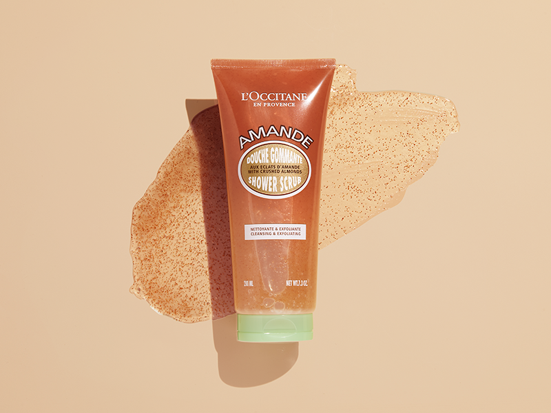 L’Occitane Almond Shower Scrub, 2-In-1 Exfoliating Body Wash with Nourishing Oil Removes Dead Skin Cells & Cleanses for Smooth, Soft & Radiant Skin