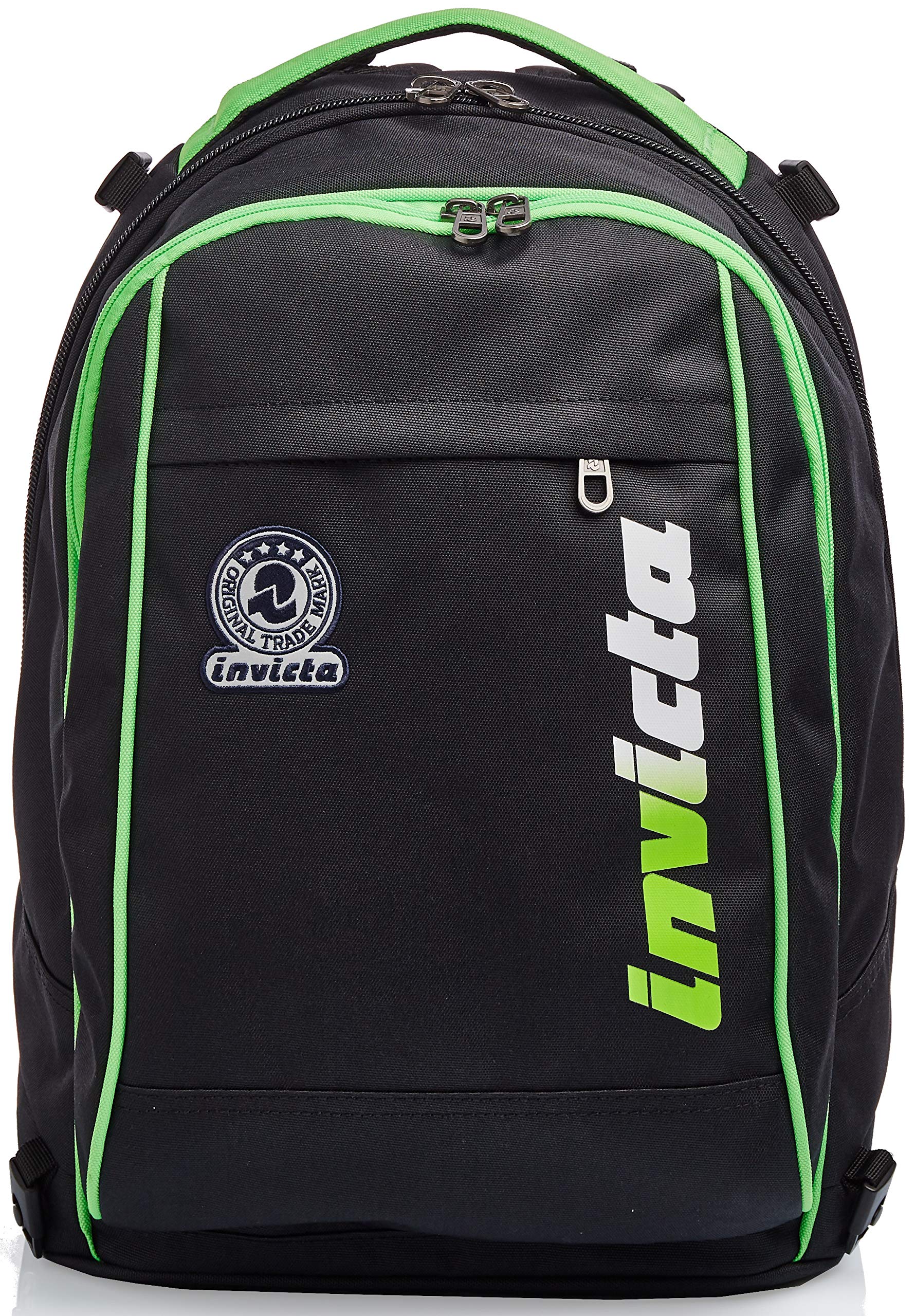 Invicta Trolley Scuola Tech, Nero Verde, Kupang, 3 in 1, Triplo Uso, Zaino Con Carrello Sganciabile e Crossover System, Viaggio e Tempo Libero, Unisex