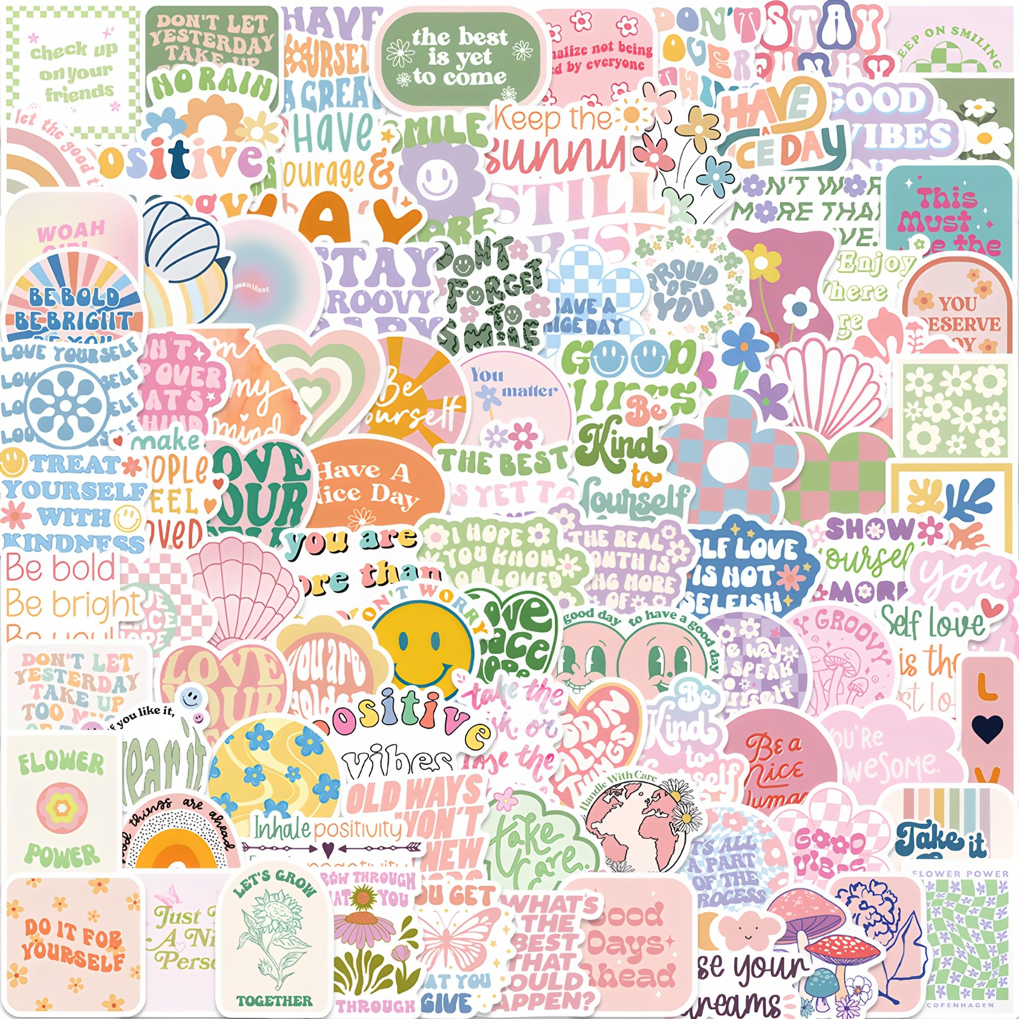 100PCS Motivational & Inspirational Stickers – Durable Waterproof Positive Affirmation Vinyl Decals for Teens & Adults, Perfect for Laptops, Water Bottles, Journals, Vision Boards, Scrapbooks & Gifts