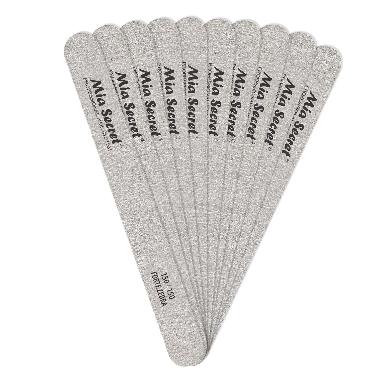 Forte Zebra Straight Nail File 150/150 Green Center 50 Pack