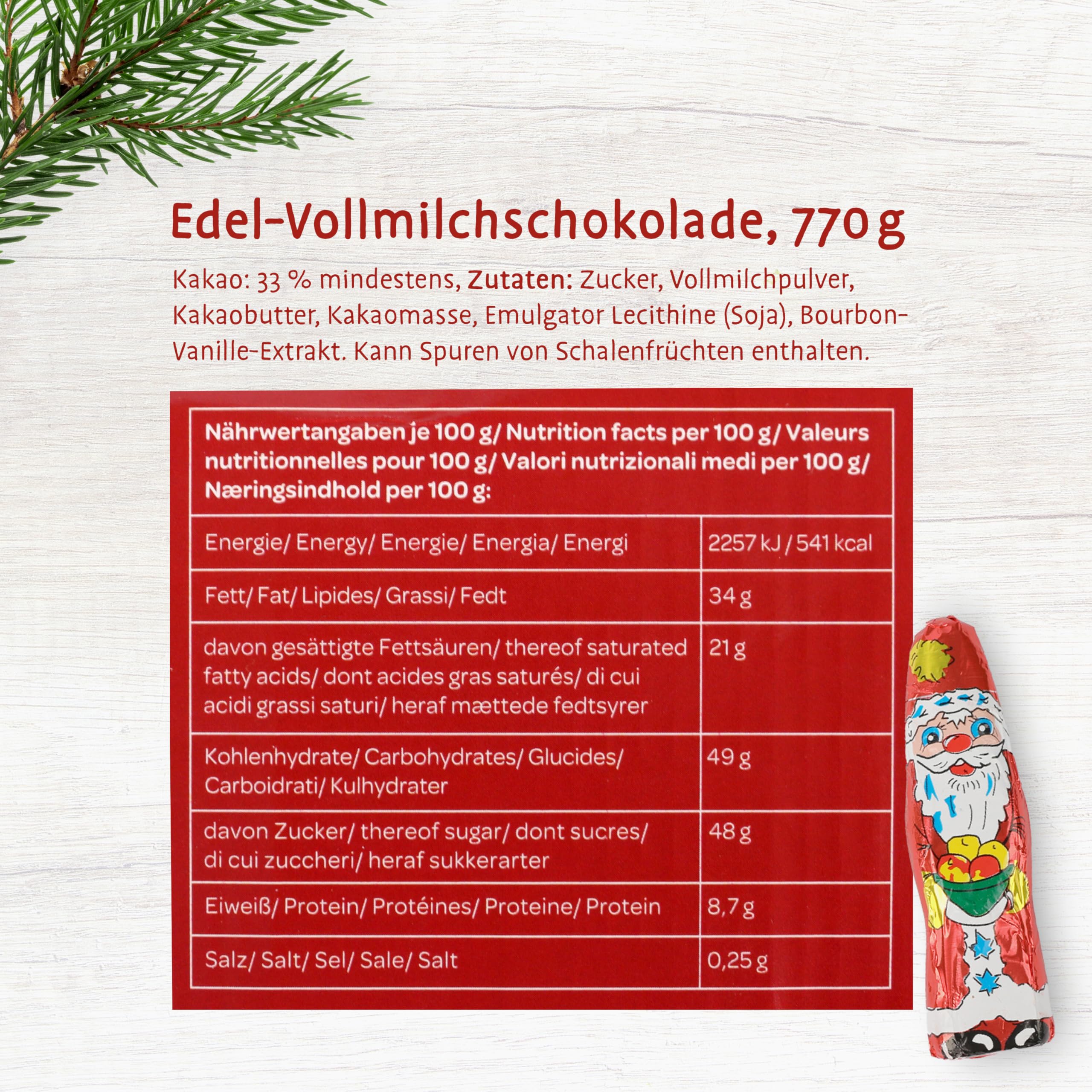 Storz Schoko Weihnachtsmännchen Vorteilspack – 140 Stück à 5,5g – Schokolade einzeln verpackte Nikolaus Schokolade – Ideal für als Adventskalender Füllung oder Schulen, Kitas & Weihnachtsgeschenke