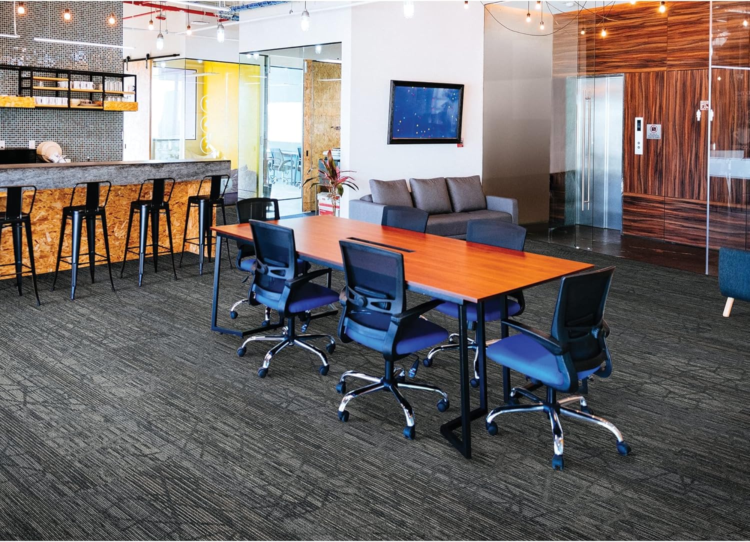 Mohawk Advance 36" x 12" Berber (Loop pile), 0.11" Pile Height, Carpet Tile, PET Fiber, Vintage Row Color, (24 Tiles), (72 sqft/carton)