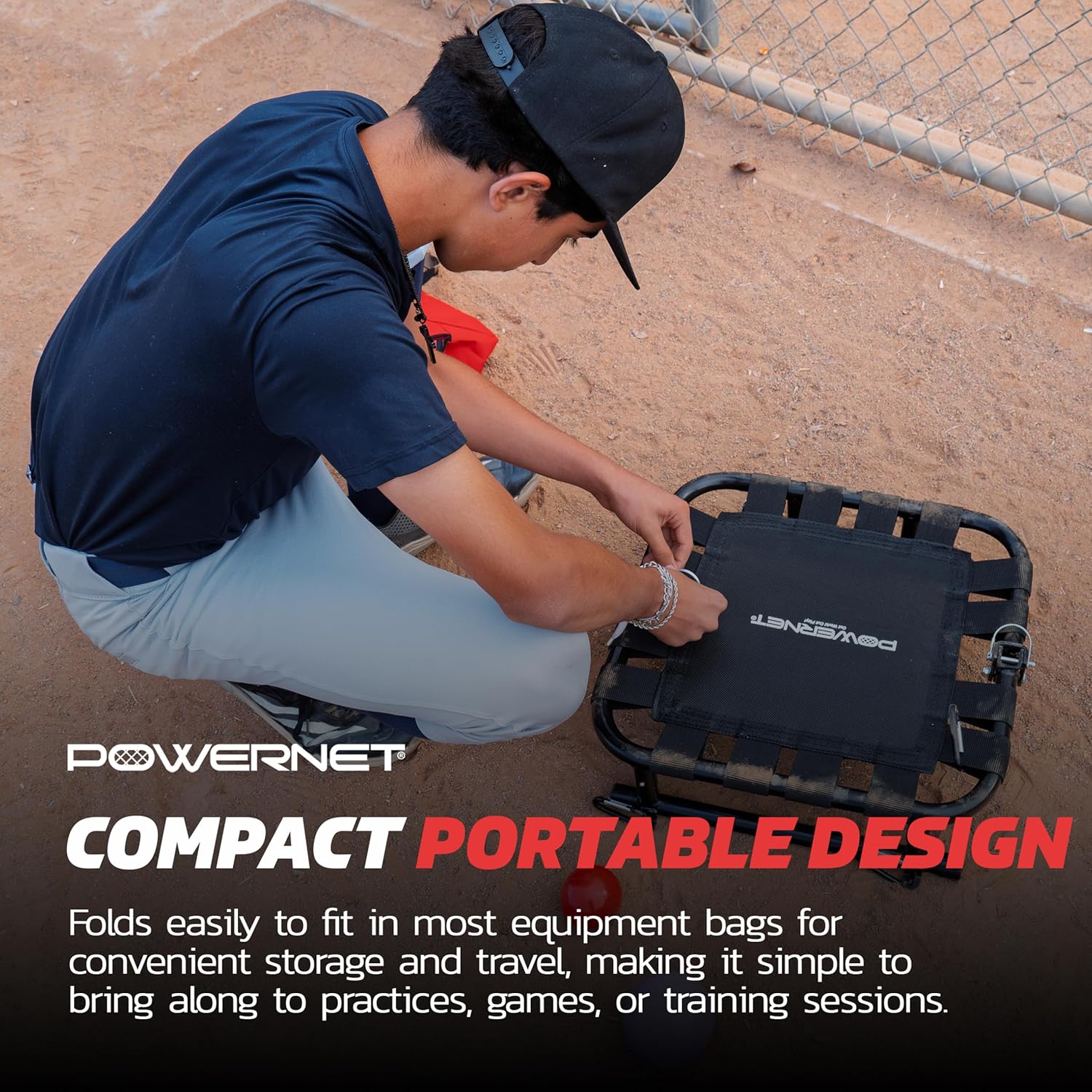 PowerNet Baseball Softball MaxControl Trampoline, Increase Posterior Shoulder Strength, Improve Arm Health, Folds for Easy Storage and Portability