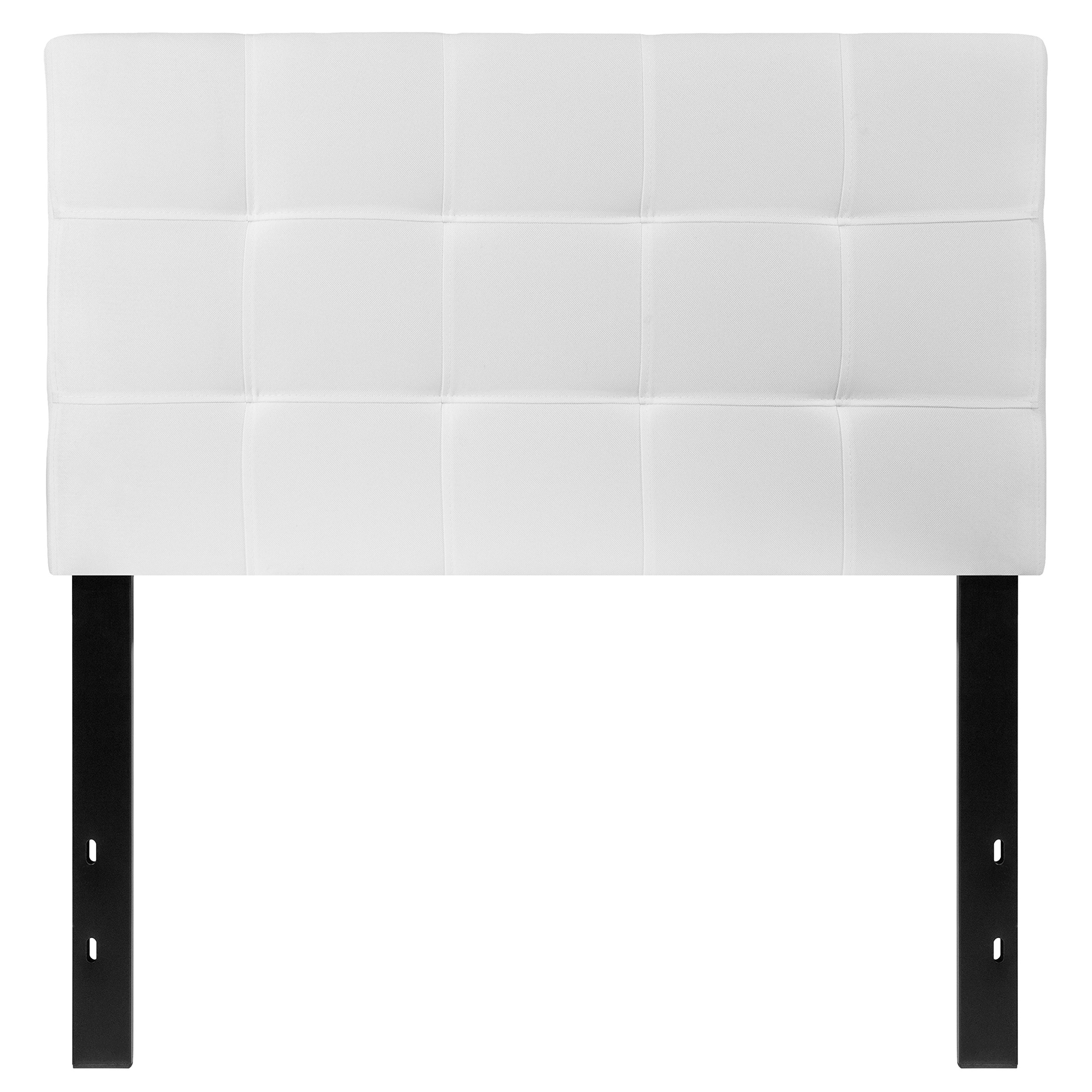 Best Twin Headboard Picks for 2026, Vetted 1 EMMA + OLIVER Quilted Tufted Upholstered Twin Size Headboard in White Fabric — product photo