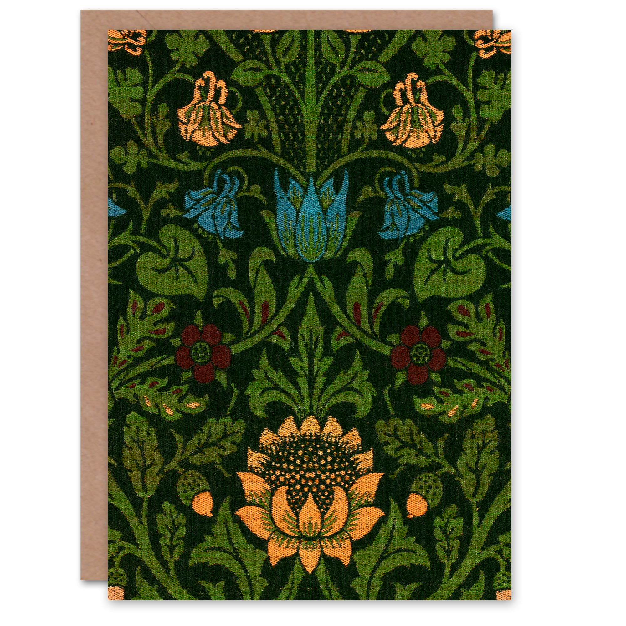 Artery8 William Morris Art Card Violet Columbine Flower Detail