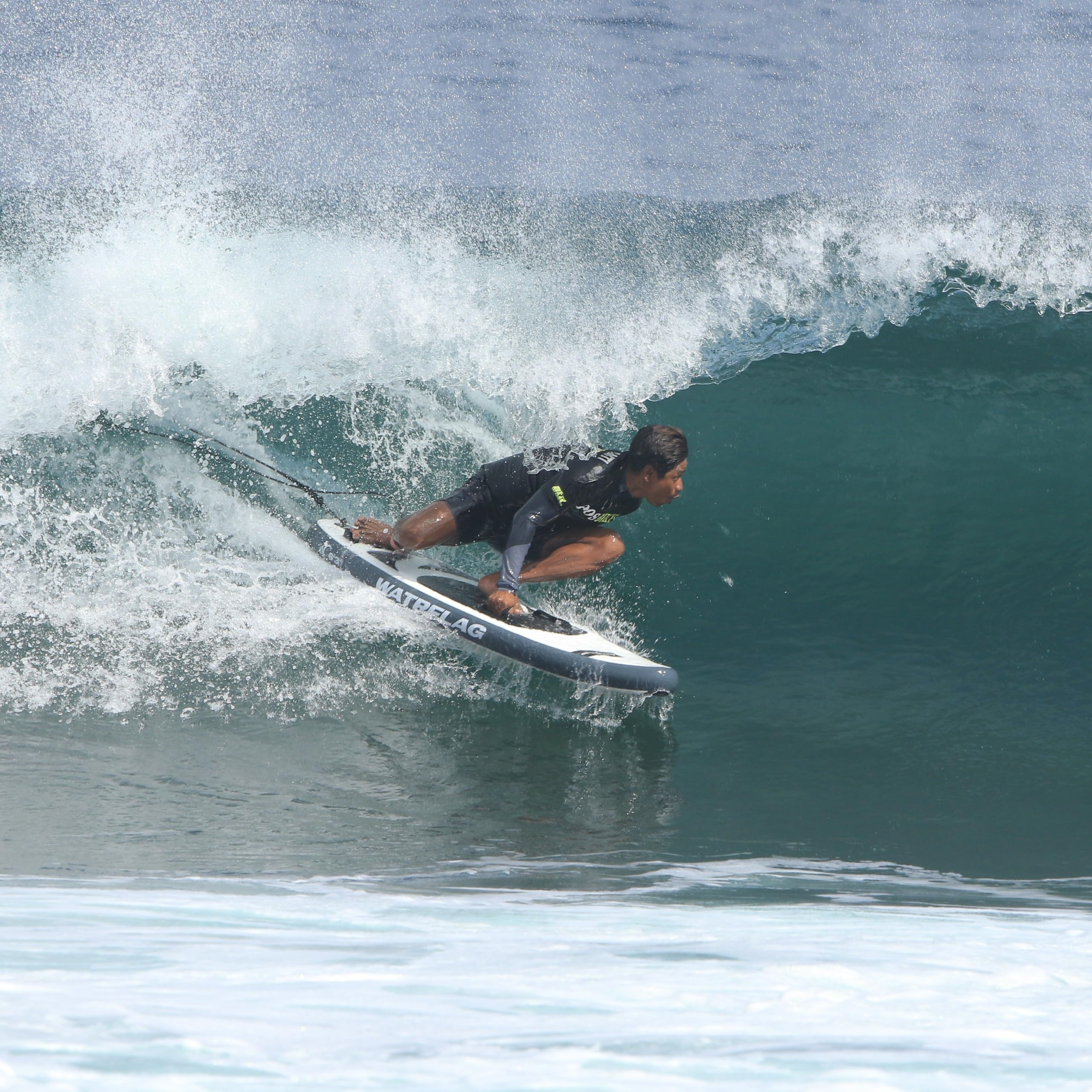 Premium aufblasbares SURF-Body Board Wave Rider 6'3" - 190 cm Set