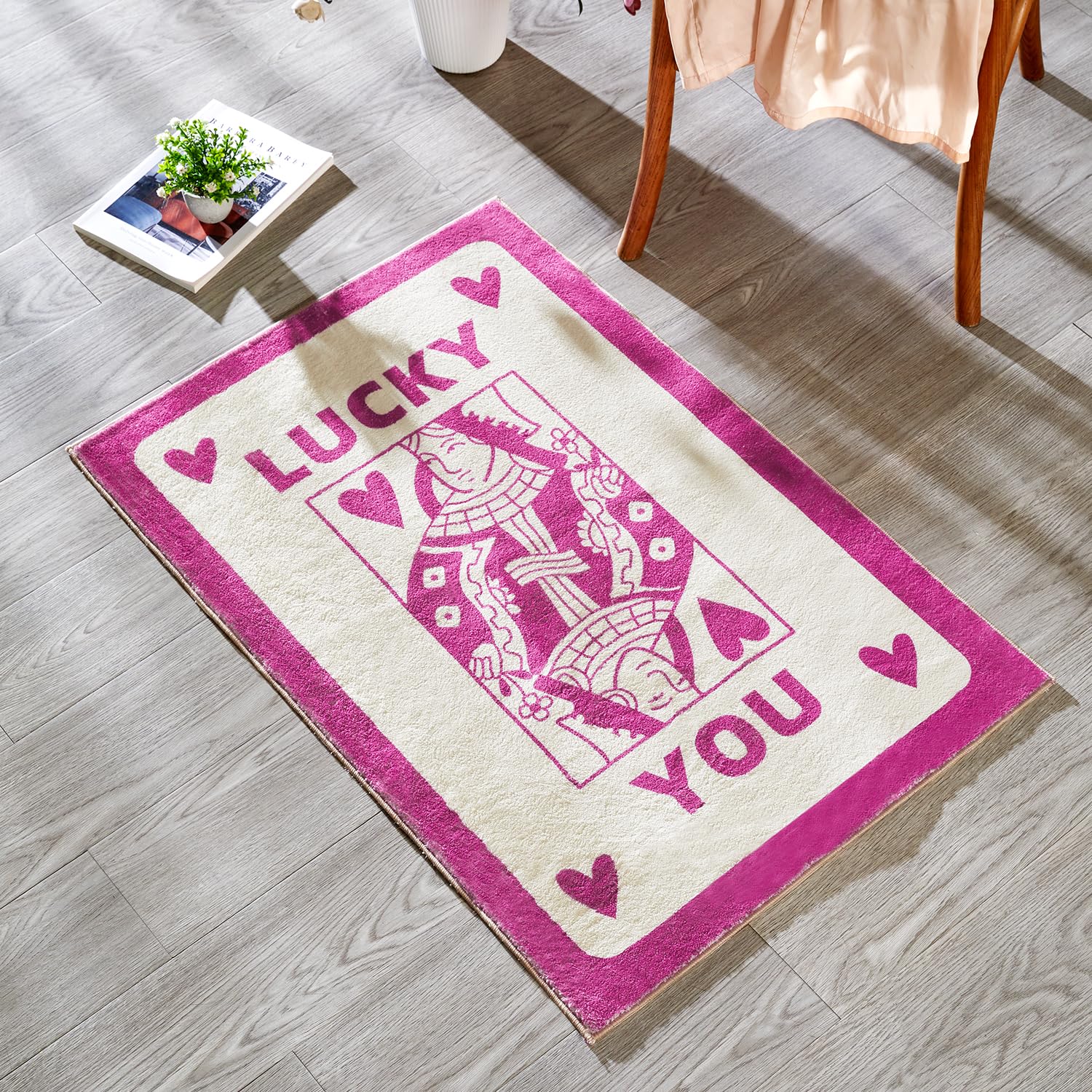 Amazon.com: RoomTalks Cute Pink Small Bedroom Rugs Aesthetic Modern Y2K Preppy Dorm College Rug ...