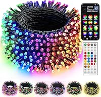 DazzleBright 66FT 200 LED Smart RGB String Lights, App & Remote Control, Music Sync Color Changing Christmas Halloween Outdoor Indoor Decor