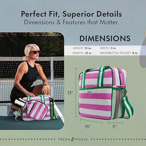 Miniatura 10 de Lola - Bolsa de pickleball de la serie de diseñador para mujer, accesorios de pickleball de primera calidad para mujer, bolsas de pickleball