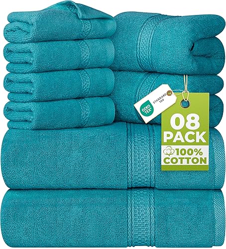 Miniatura 17 de Utopia Towels - Juego de toallas de 8 piezas, 2 toallas de baño, 2 toallas de mano y 4 para la cara, 100% algodón hilado en anillo, 600 GSM, Gris