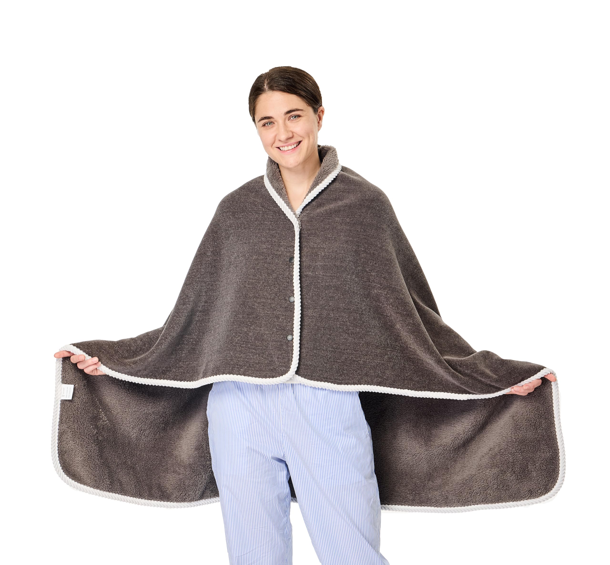 XING YE CHUAN Fleece Wearable Blanket, Comfy Poncho Throw with Buttons, Plush Sleeveless Blankets, for Women Cape Wrap Cover…