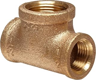 Anderson Metals Brass Threaded Pipe Fitting, Reducing Tee, 1/2" x 1/2" x 3/4" Female