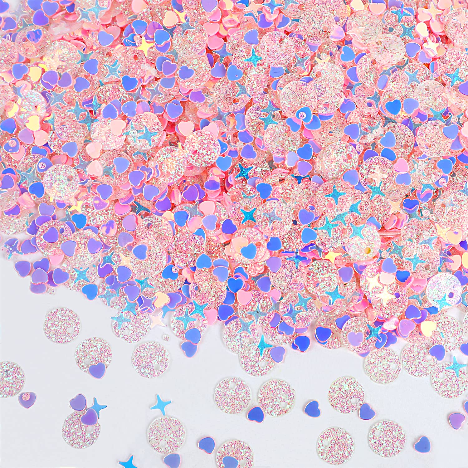 KIMOBER 50 Gram Mixed Craft Sequins and Spangles,Iridescent Light Purple Assorted Shapes & Sizes Sequins for Nails, DIY Arts Crafts(Purple 2)