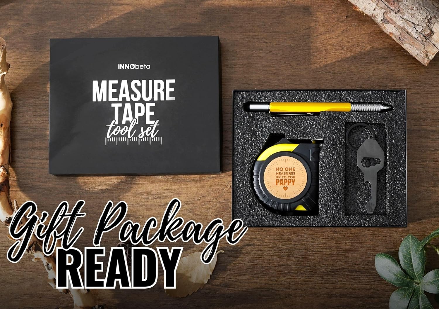 INNObeta Pappy Gifts Tool Set for Grandpa, 16-Foot Easy Read Retractable Tape Measure with Fractions for Father's Day, Birthday, Christmas