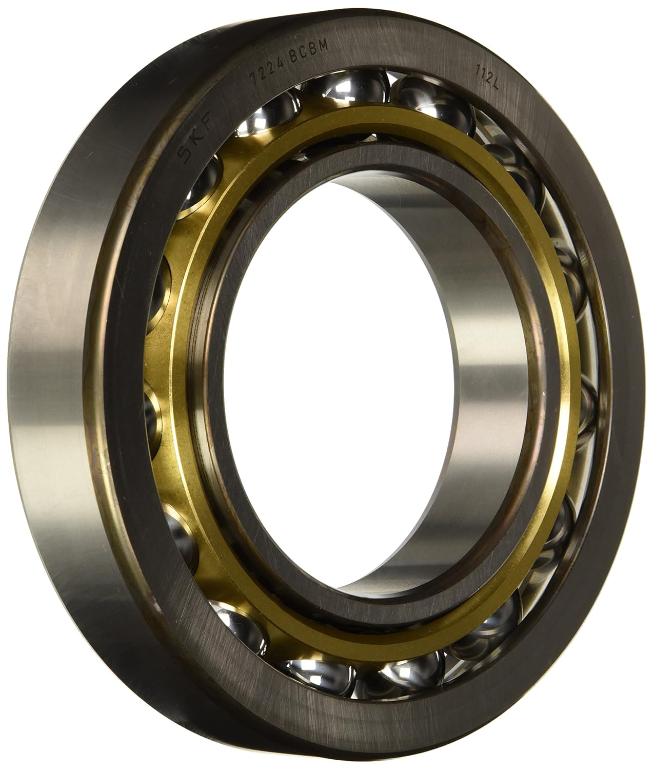 SKF 7205 BECBY Light Series Angular Contact Ball Bearing, Universal Mounting, ABEC 1 Precision, 40° Contact Angle, Open, Brass Cage, Normal Clearance, 25mm Bore, 52mm OD, 15mm Width