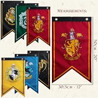 Decorațiune de perete pentru zi de naștere cu stema Harry Potter Hogwarts, ghirlandă din 6 piese cu casele Hogwarts: Gryffindor, Hufflepuff, Slytherin, Ravenclaw 6
