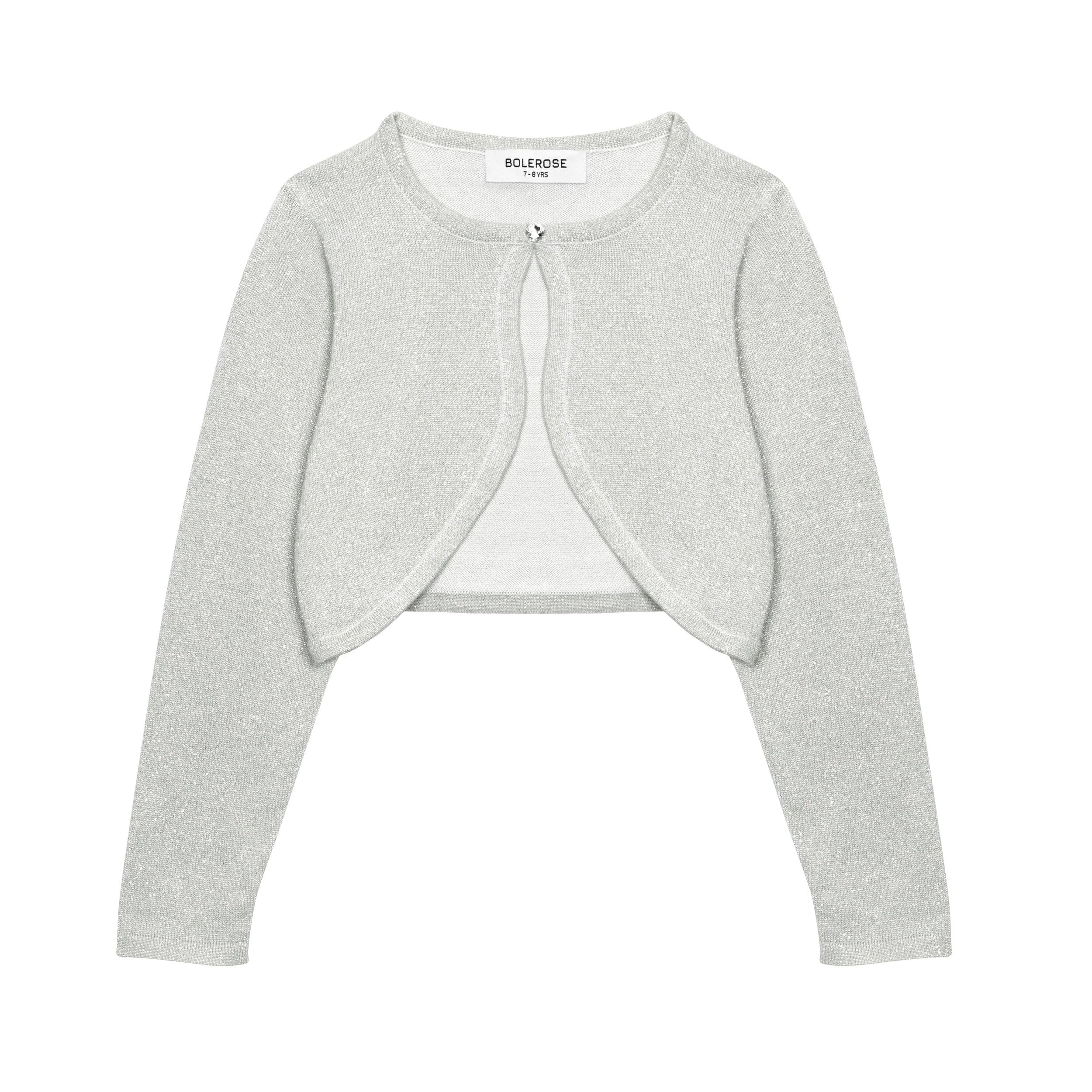 Bolerose Boléro Cardigan Scintillant à Manches Longues pour Fille Enfant