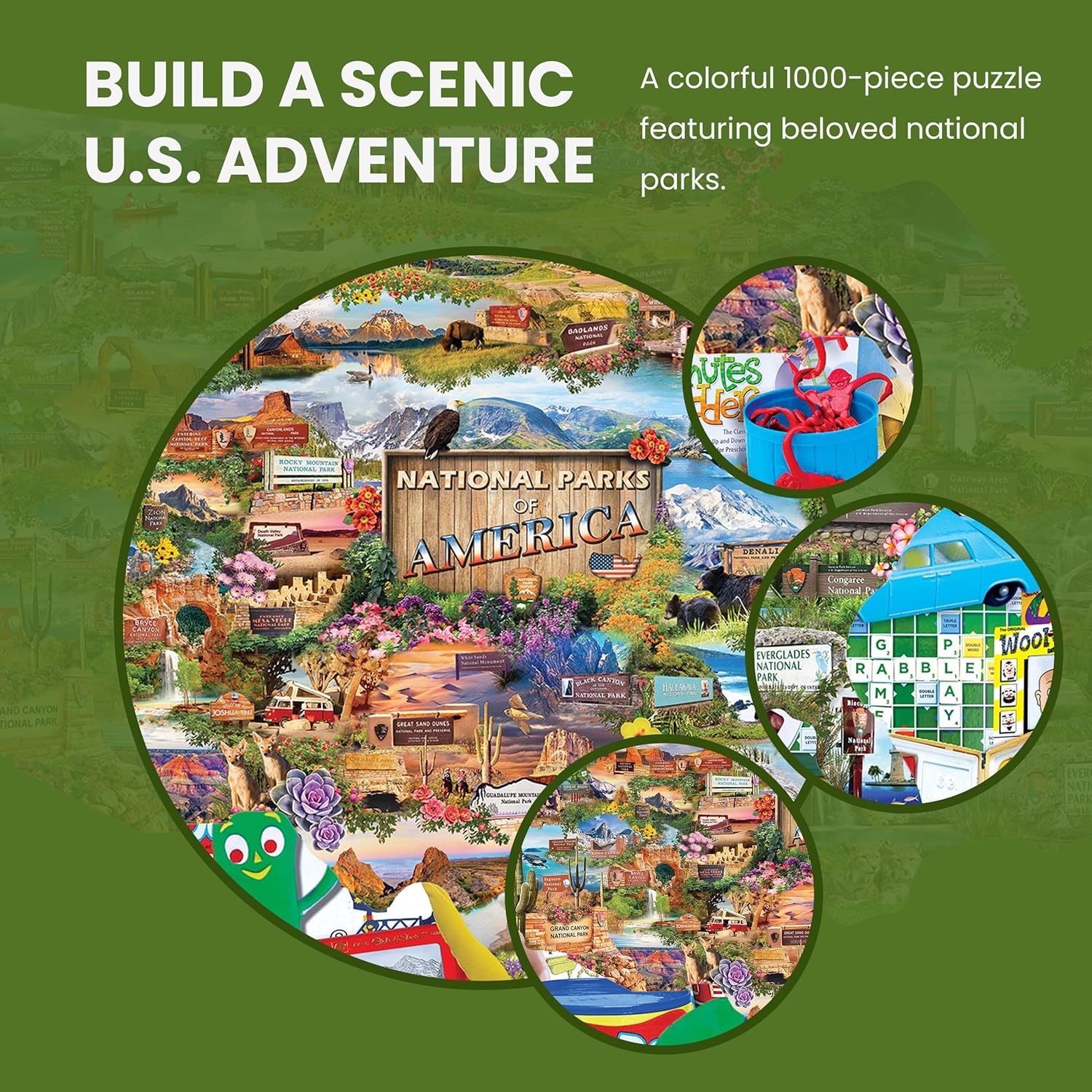 MasterPieces 1000 Piece Jigsaw Puzzle for Adults, Family, Or Youth - National Parks of America - 34.65"x22.09"