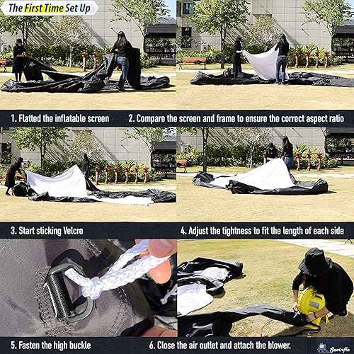 Miniatura 8 de Pantalla inflable para la proyección de películas en exteriores e interiores, cuenta con ventilador, soporta proyección frontal y trasera, es ideal