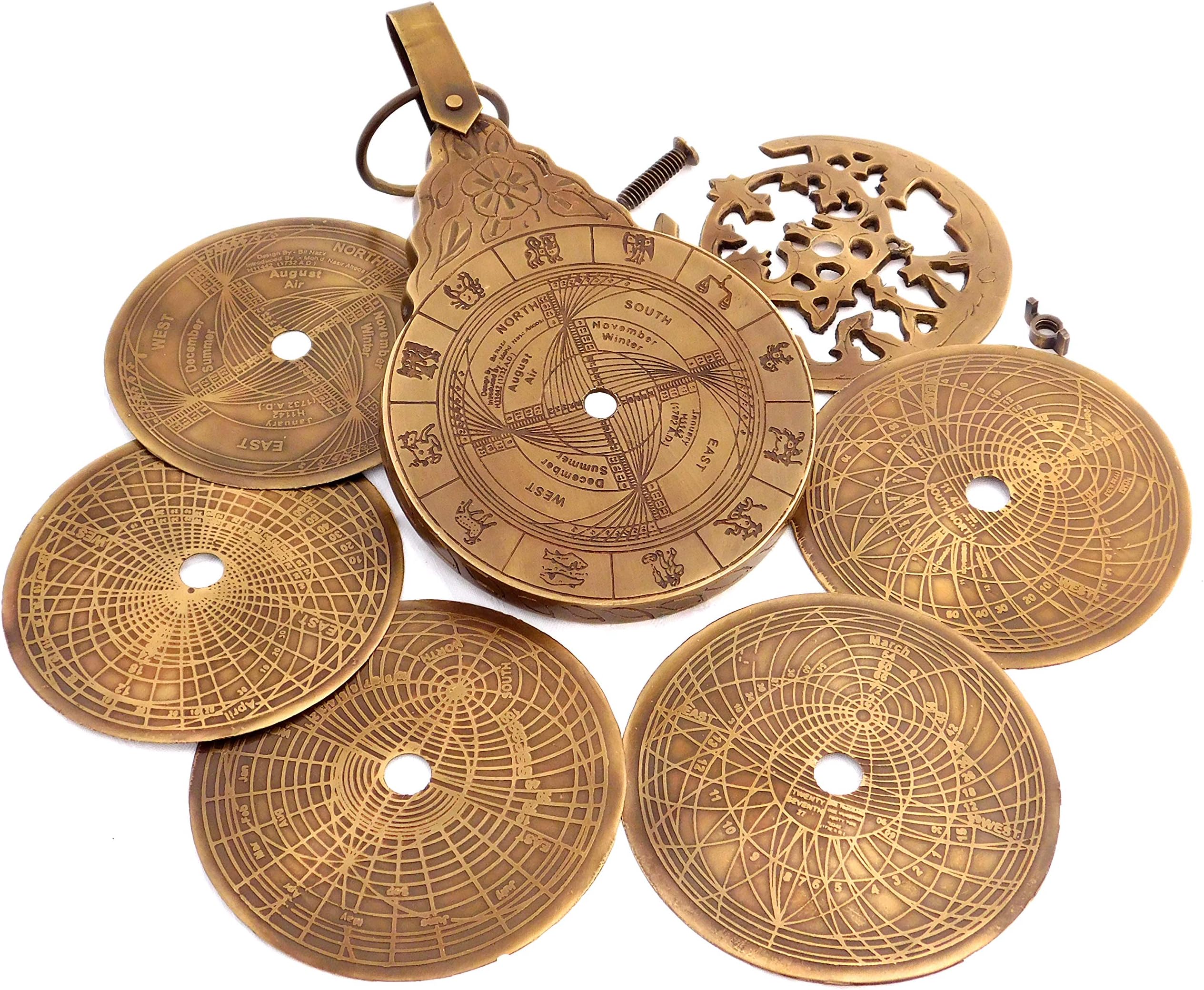 Sara Nautical English Arabic Calendar Astrolabe Arabic Globe Navigation Astrological Calendar