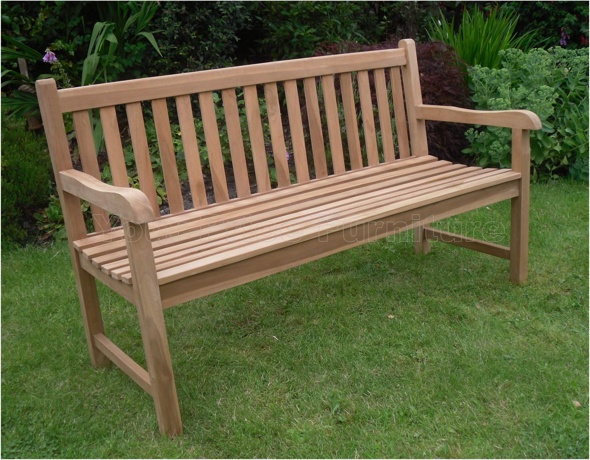 5ft 150cms Chunky Teak 3 Seat Garden Park Bench Java Garden Furniture For Your Patio 1.5m 1.5 metres