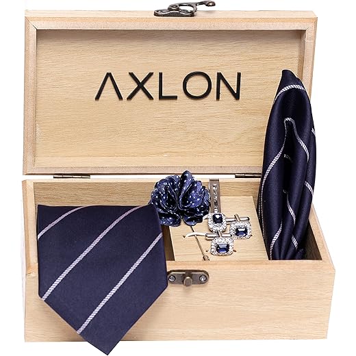 Micro Silk Tie Set with Cufflinks & Pocket Square