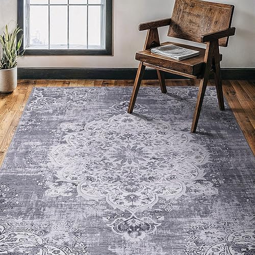 Miniatura 41 de CAMILSON Alfombra moderna de lujo de 8 x 10 pies, estilo vintage, abstracto, suave, de pelo medio, resistente a las manchas, fácil de limpiar, no