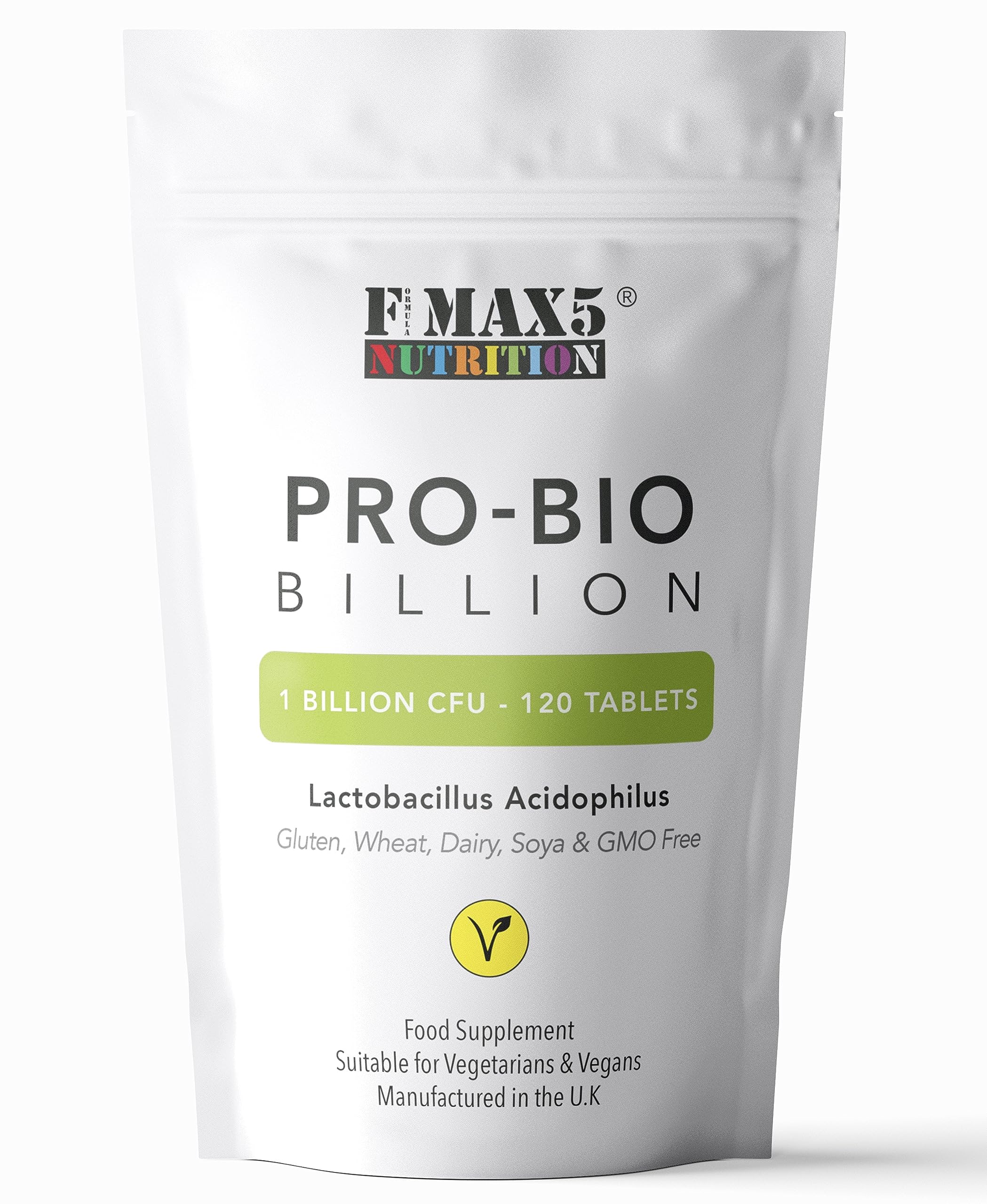 Probiotics for Gut Health - 120 Lactobacillus Acidophilus Tablets (Not Capsules) - High Strength CFU Probiotic Supplement for Men & Women - Vegan & UK Made