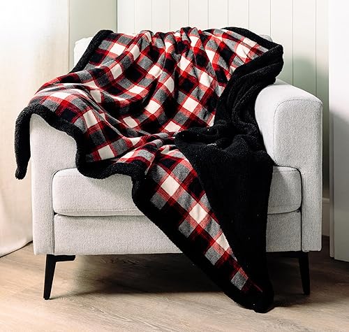 Miniatura 7 de LazyOne - Manta suave de poliéster sherpa, a cuadros y diseños de animales, talla única, cálida, acogedora (Bear Fair Isle)