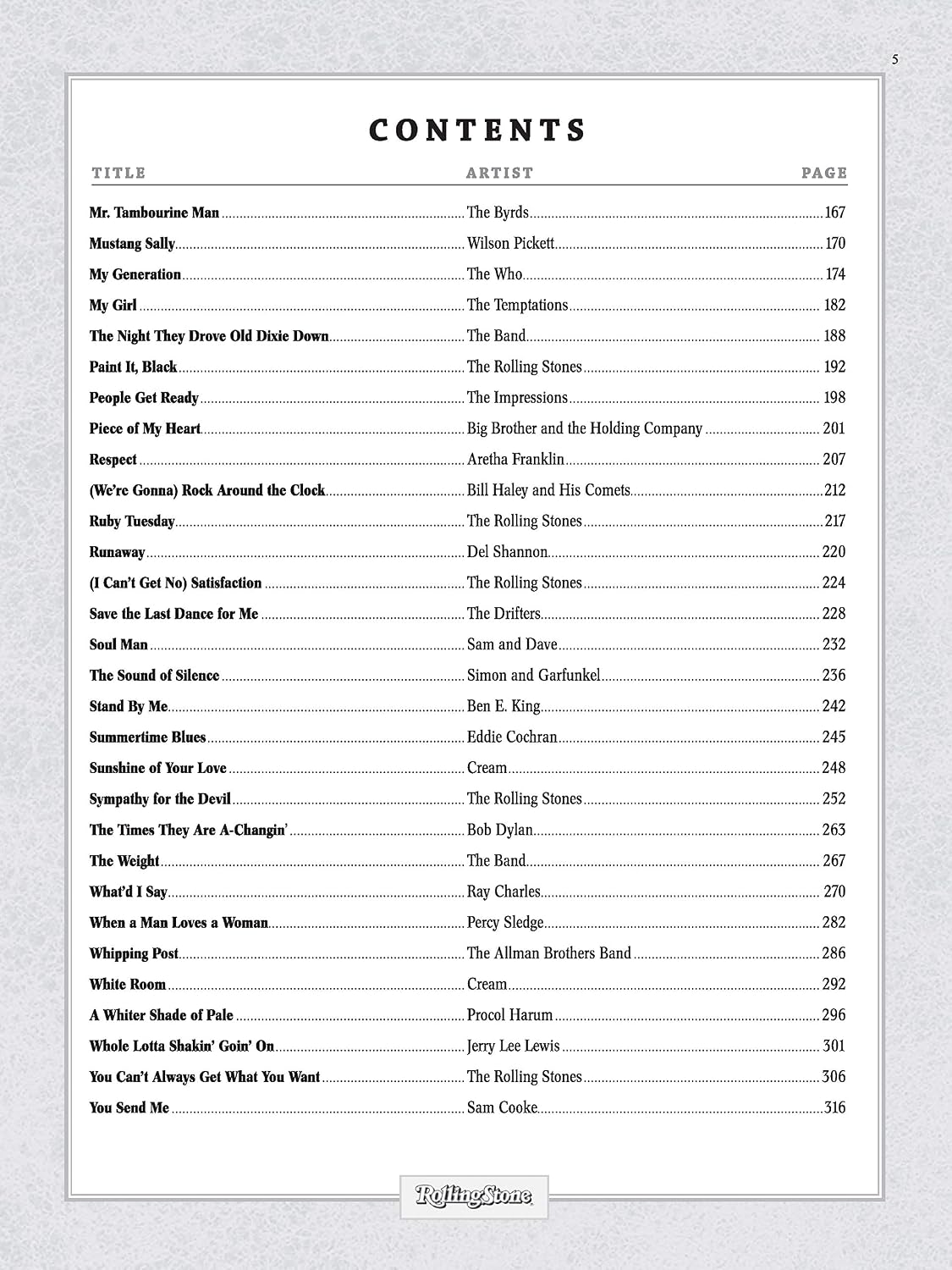 Rolling Stone Sheet Music Classics, Vol 1: 1950s-1960s (Rolling Stone Magazine, Vol 1)