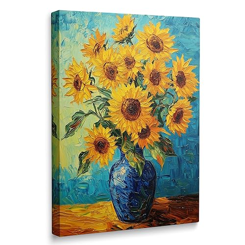 Vintage Sunflower Pictures Wall Decor Framed Gallery Daisy Flower Canvas