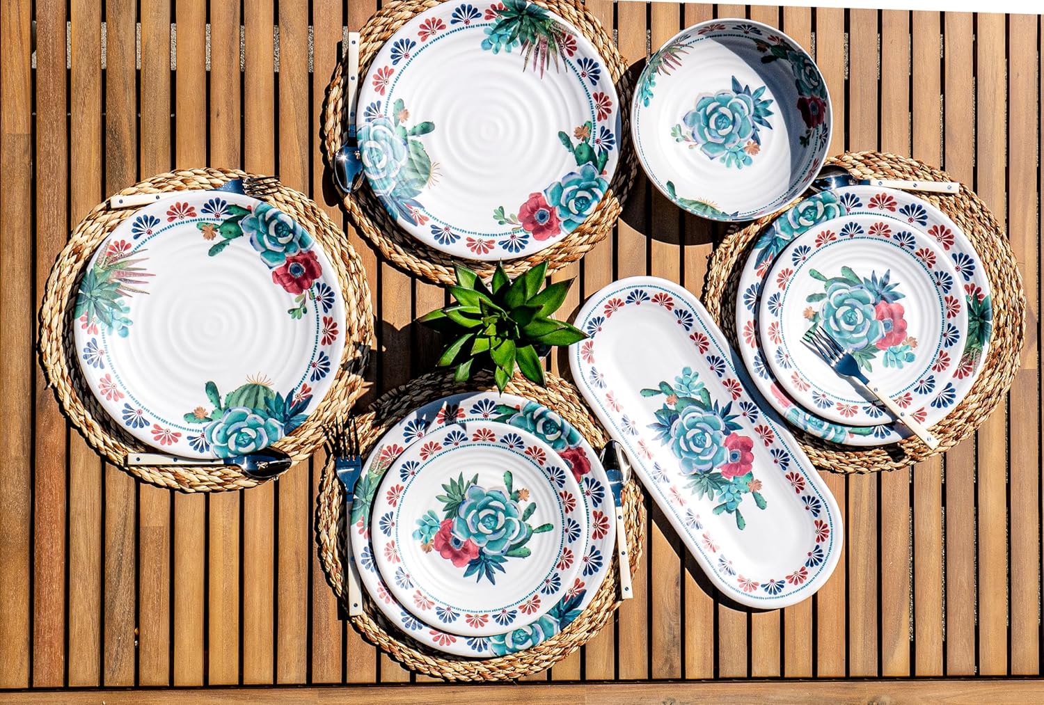 Desert Succulent NewWave Melamine Salad Plate - Cream - 8.5" - Set of 6