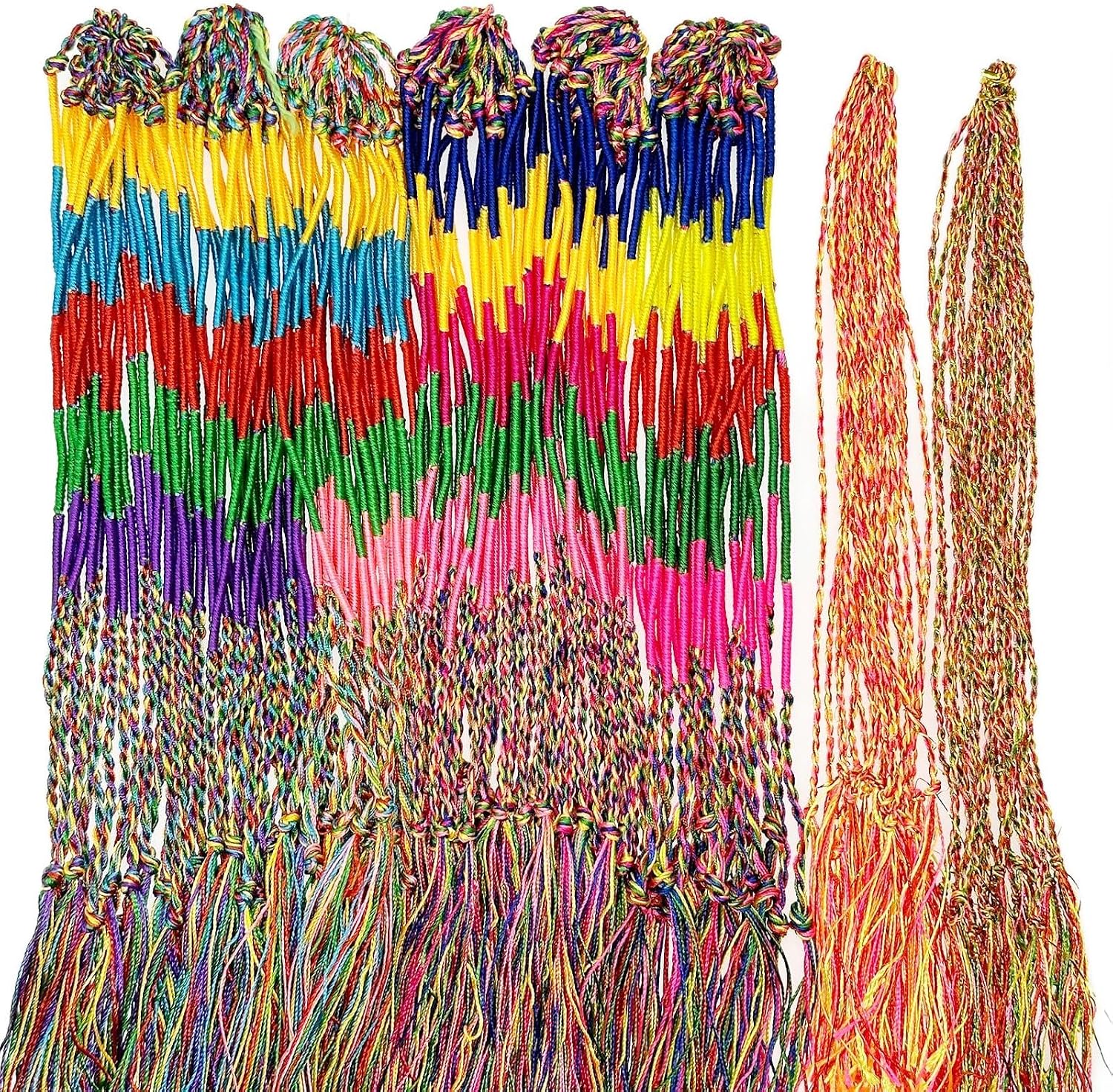 160 PCS Handmade Braided Bracelets Thread Bracelets Assorted Colors String Thread Bracelets for Party Favors Supplies