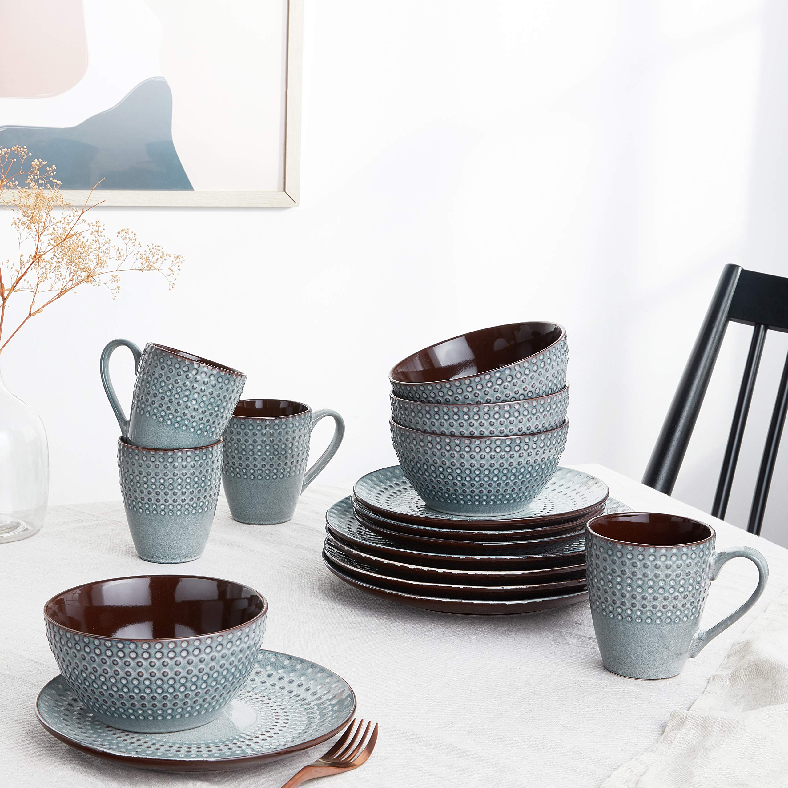 Amazon.com | Gourmet Basics by Mikasa Riley 16 Piece Dinnerware