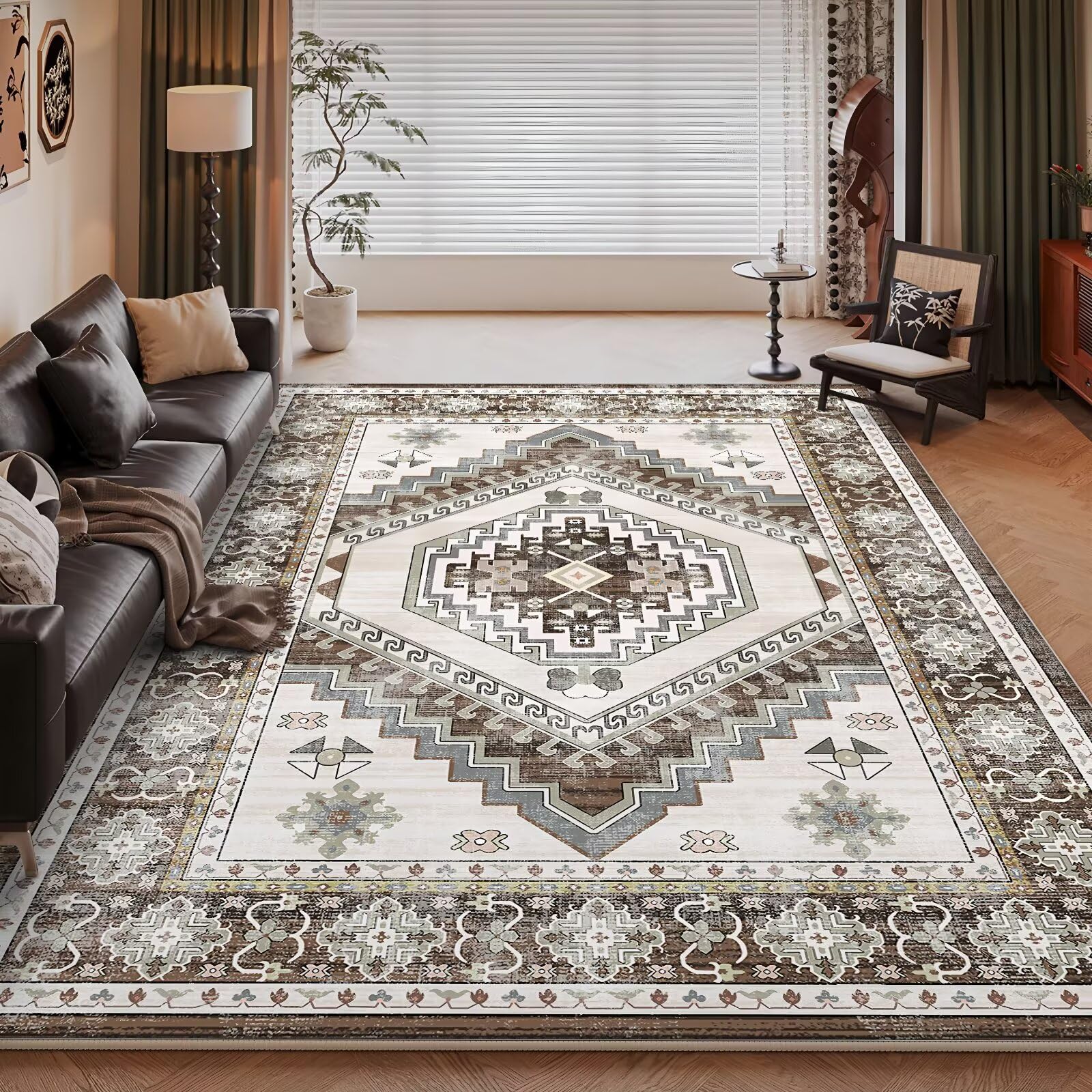 Tapis d'entrée intérieur 80x120 cm géométrique antipoussière maison