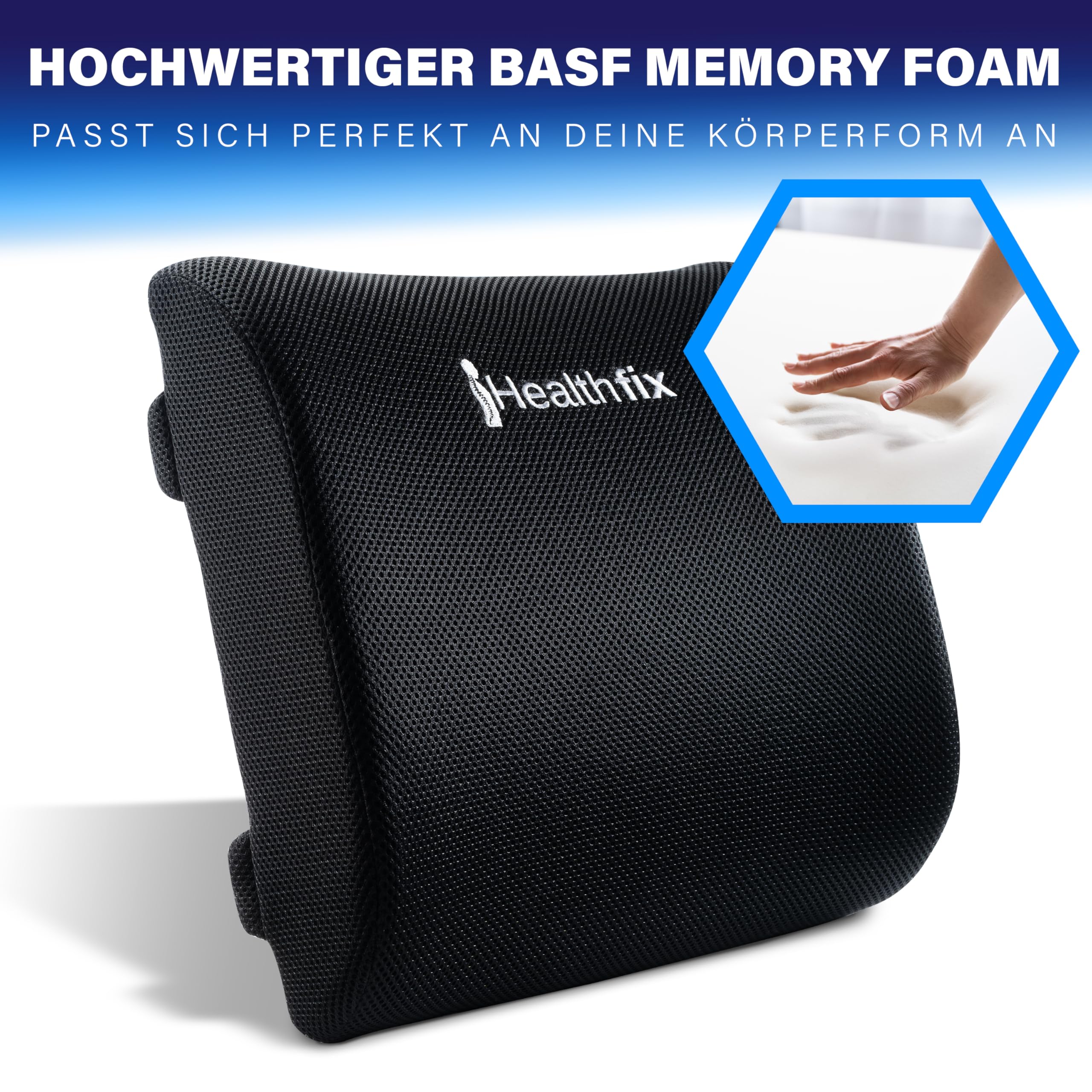 Healthfix® Orthopädisches Sitzkissen & Lendenkissen – 2er Set für maximalen Sitzkomfort und ergonomische Rückenhaltung