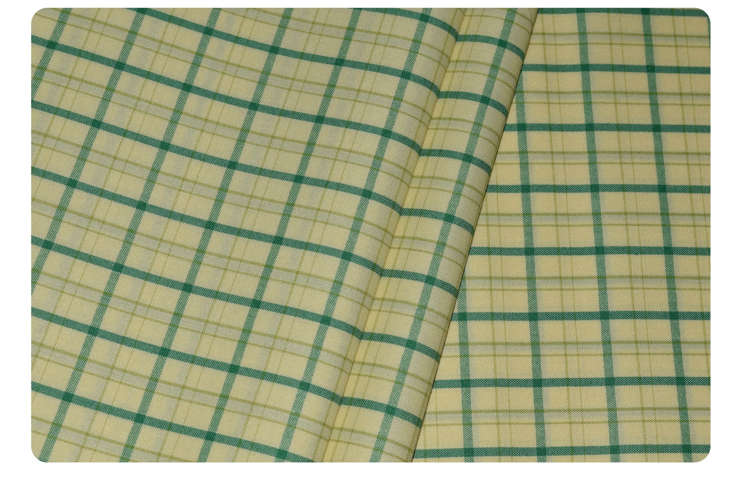 Men's Cotton Poly Blend Checkered Unstitched Shirt Fabric (BK49G1)