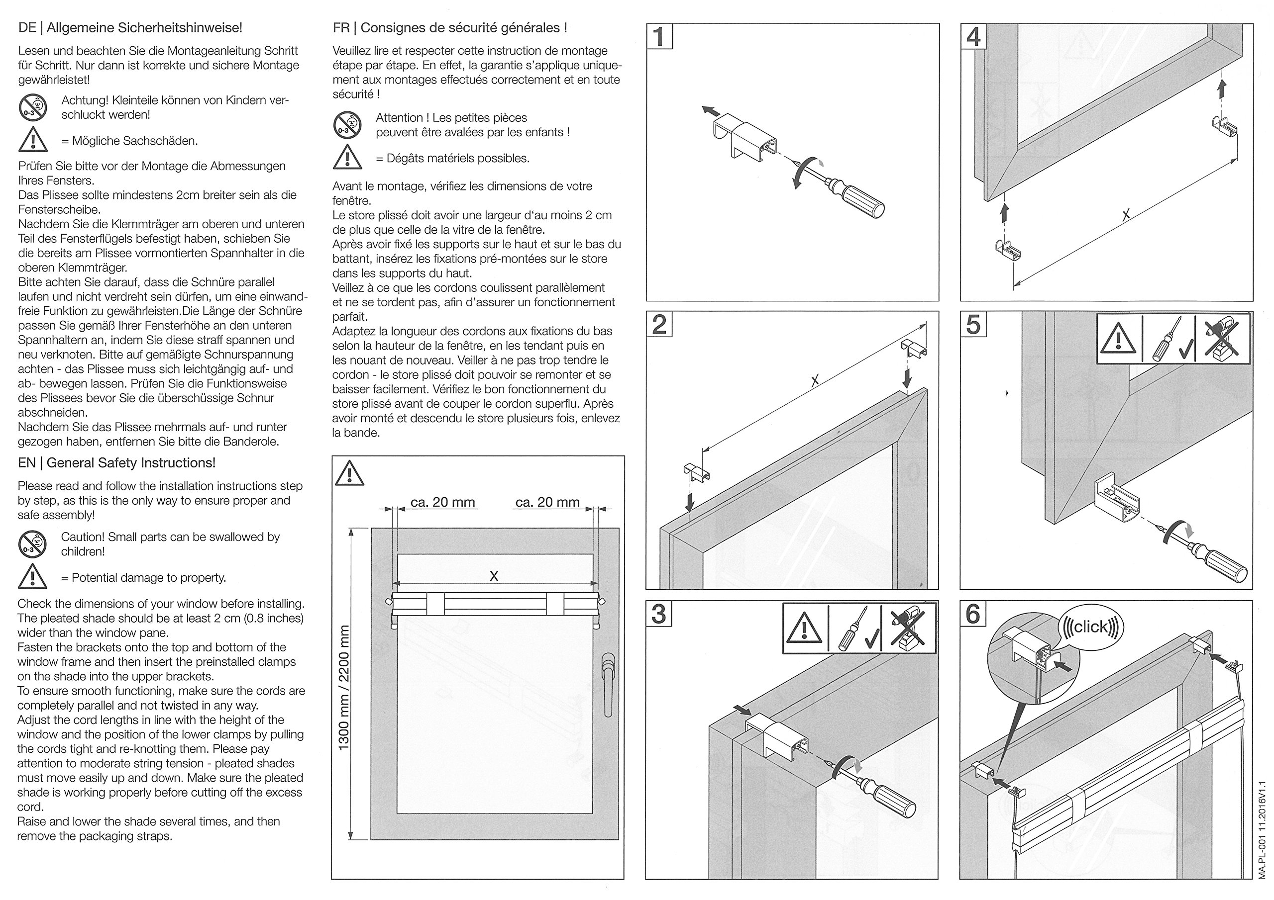 DécoProfi Wabenplissee ohne Bohren verdunkelnd Weiss 100cm x 220cm I Verspannte Plissees nach Maß mit Klemmträger/Klemmfix I Blickdichte Innenrahmen-Plissees zum Klemmen