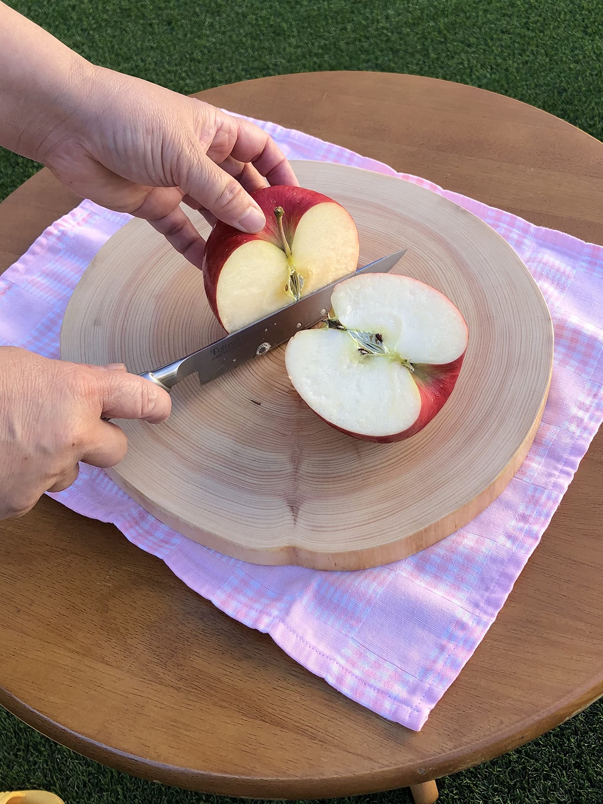 ☆希少☆輪切一枚板 Amazon | 【桧】 年輪 天然一枚板 まな板、料理プレート (直径