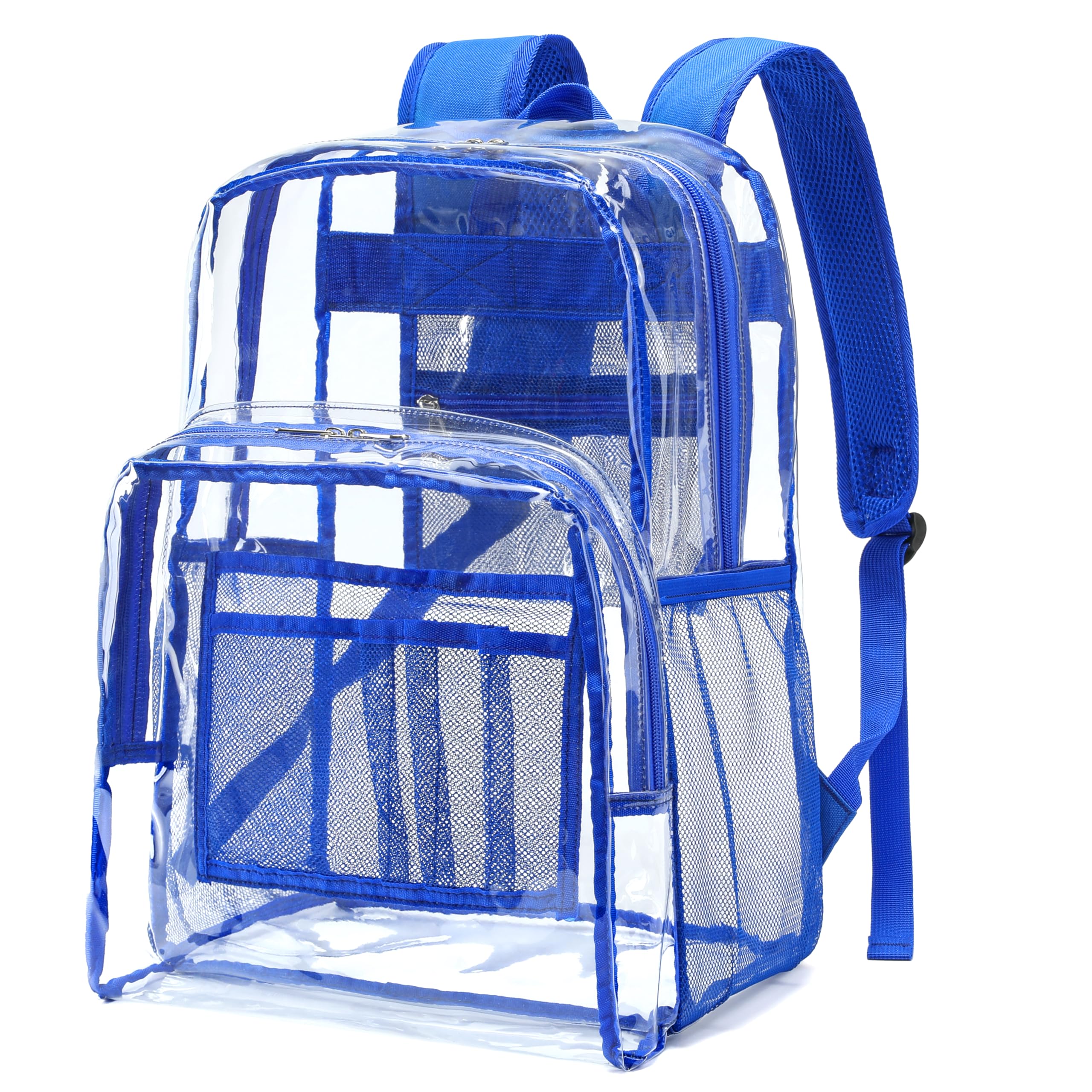 NEOREAL Transparent Backpacks See Through Backpack Clear Backpack Heavy Duty for College,Work,Security, Blue