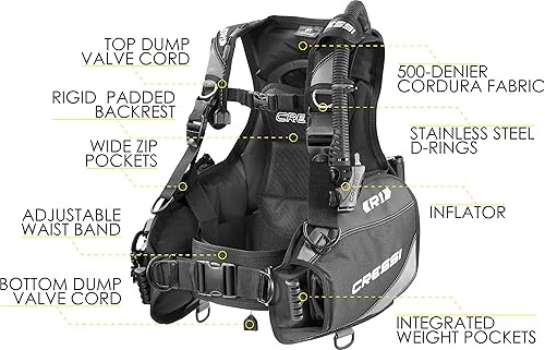 Miniatura 2 de Cressi R1 BCD Leonardo Dive Computer AC2 Compact Regulador Set GupG Reg BagScuba Buceo Paquete