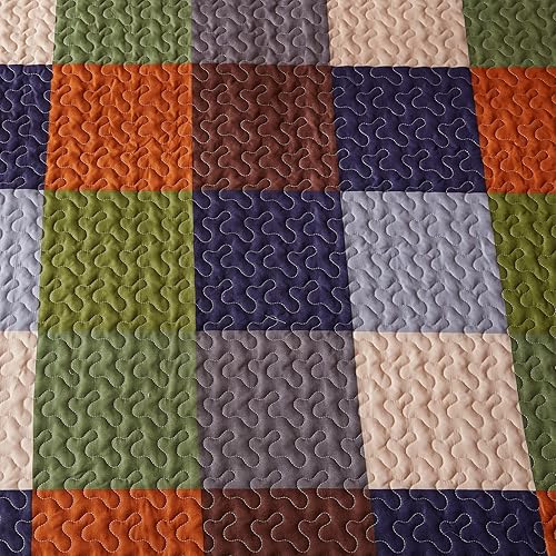 Miniatura 7 de SunStyle Home Juego de edredón tamaño Queen, colcha ligera de microfibra suave reversible con patrón acolchado de verano para todas las estaciones,