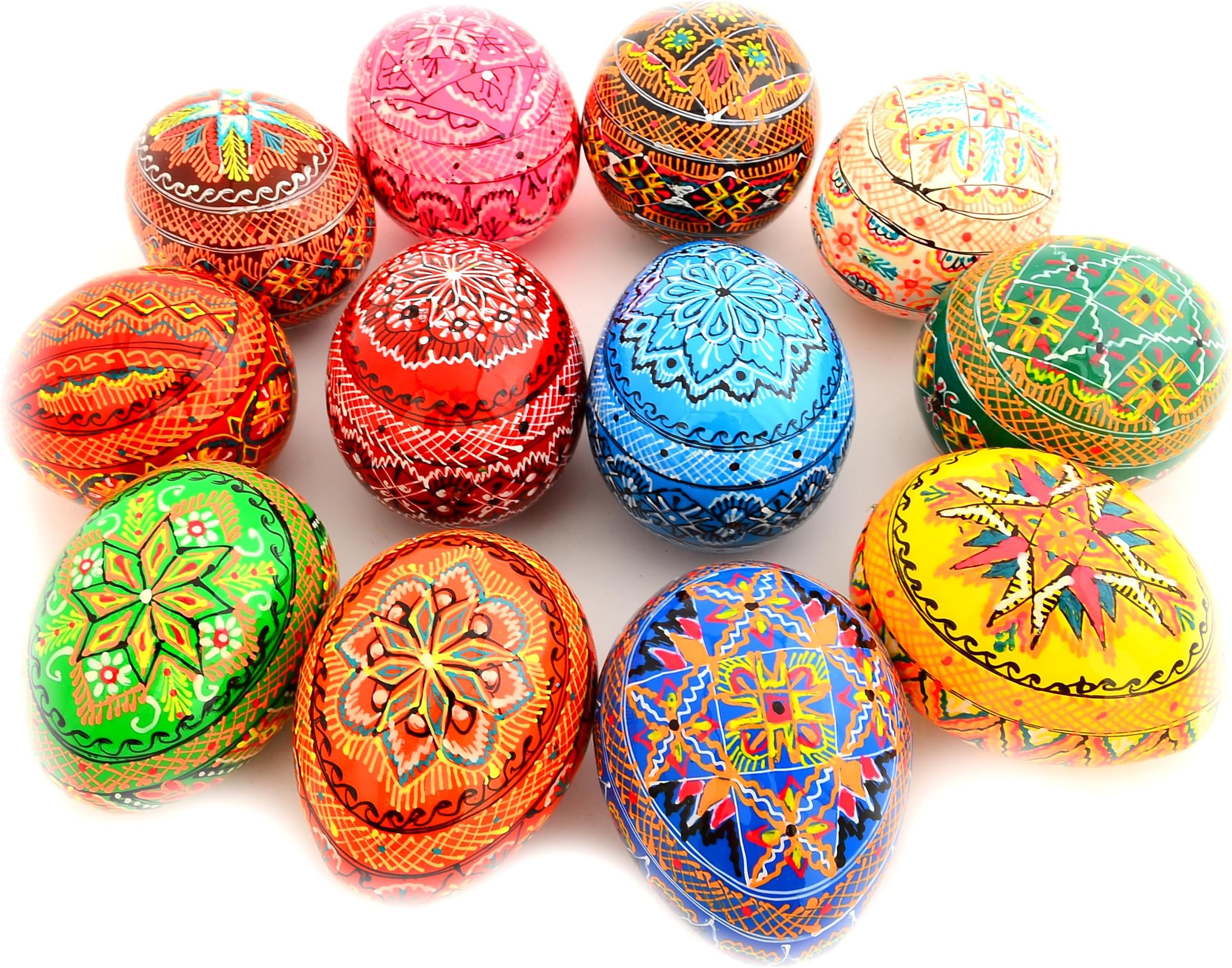 Amazon.com: BestPysanky Set of 6 Hand Painted Wooden Ukrainian Easter ...