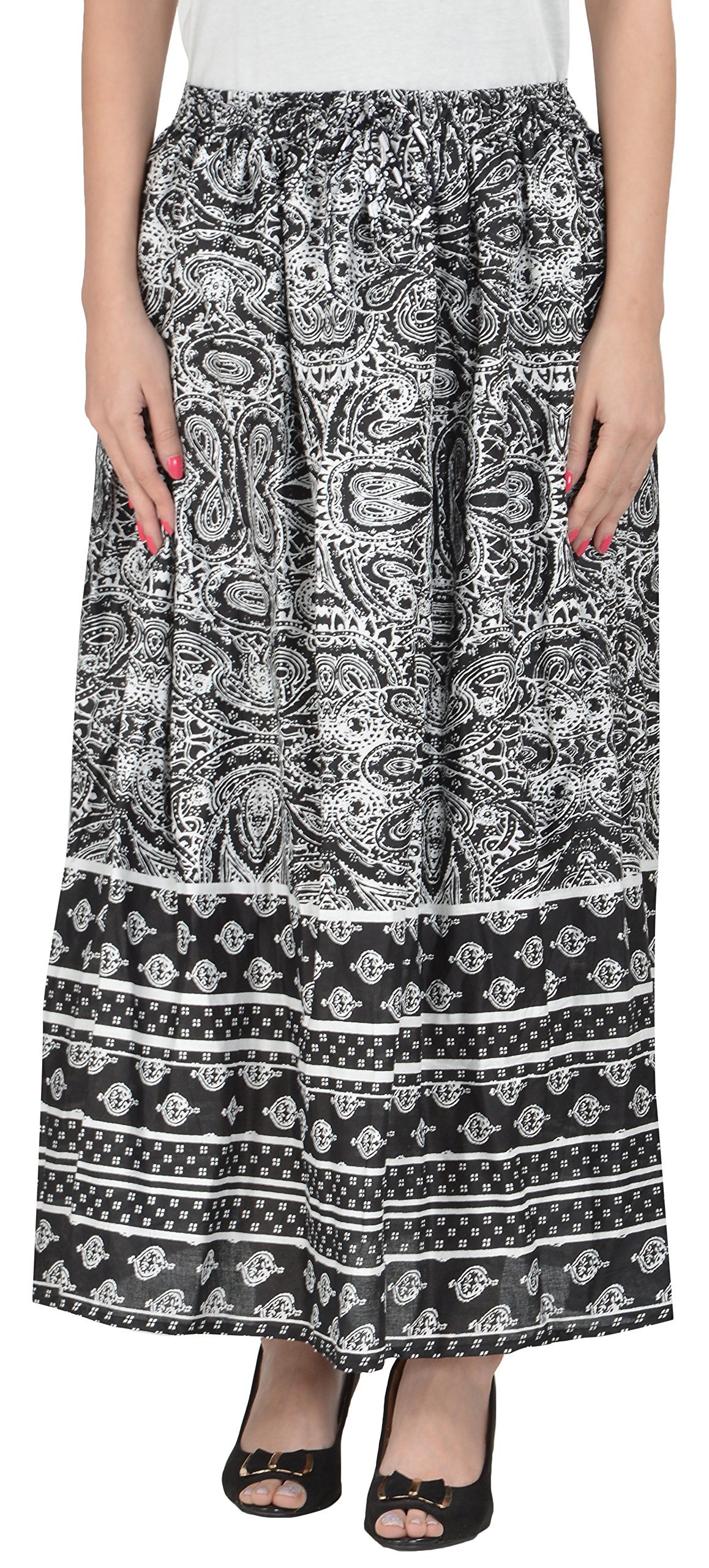 cotton breeze Women's Rayon Skirt Black-picture-29